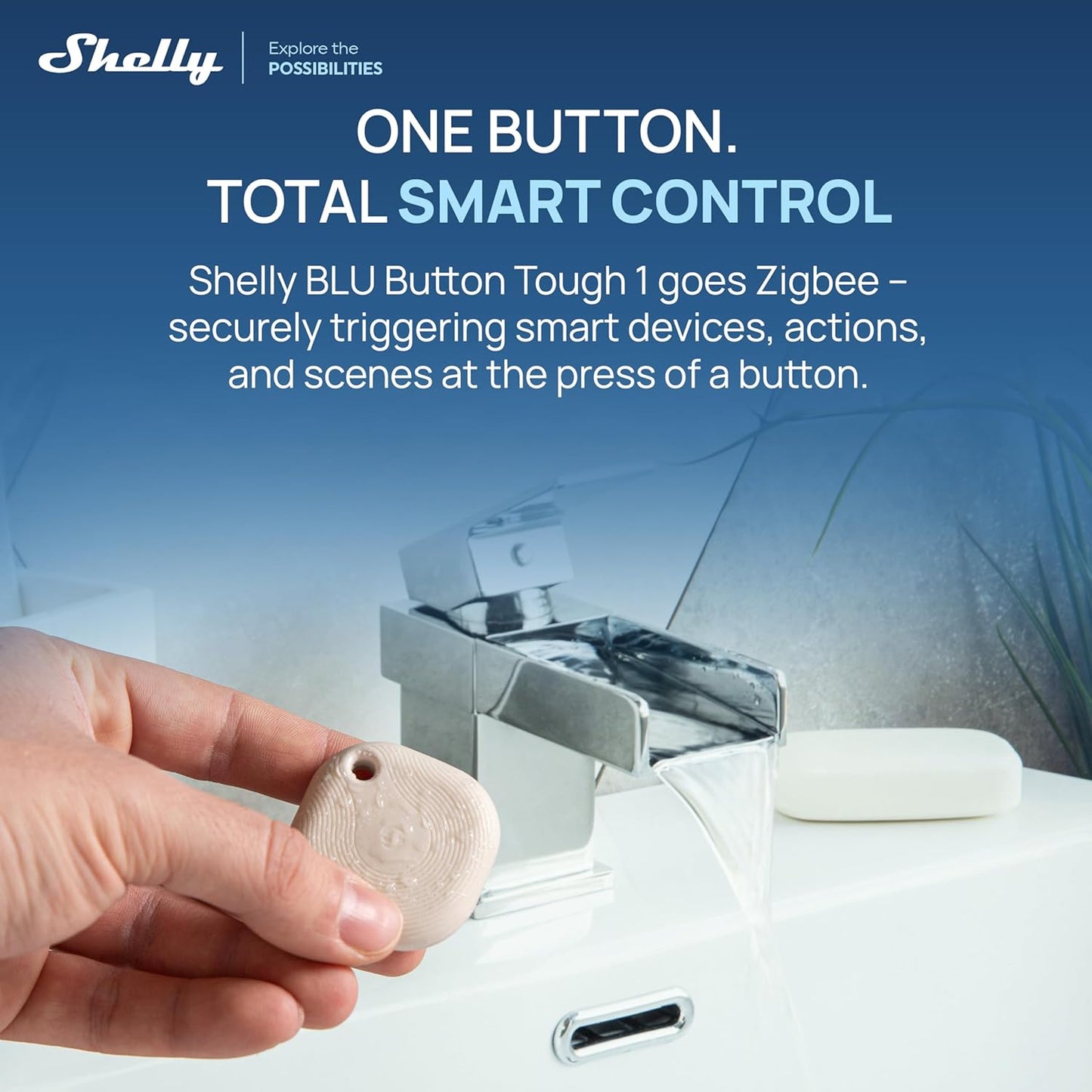 Shelly BLU Button 1 Tough ZB Bluetooth & Zigbee Smart Button
