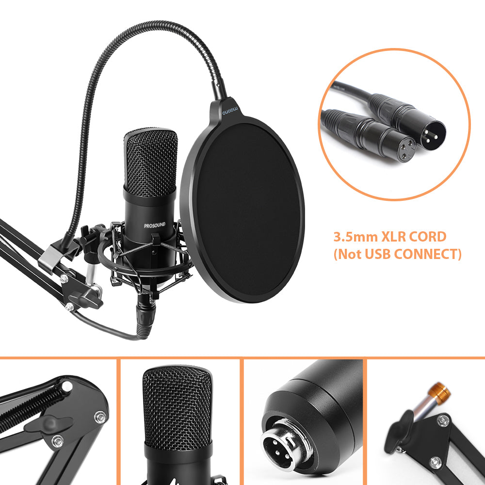 ProSound XLR Professional Microphone with Boom Arm Kit