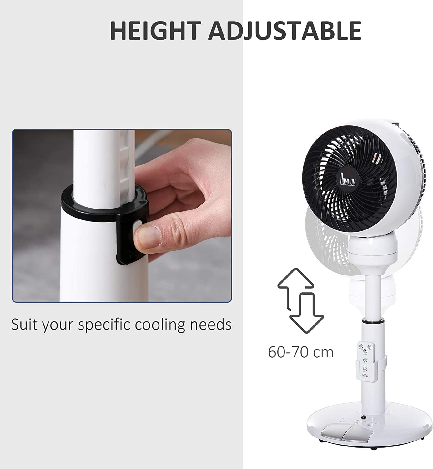 HOMCOM 28'' Oscillating Air Circulator Fan - White - maplin.co.uk