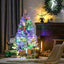 HOMCOM 4.5ft LED Snow Flocked Artificial Christmas Tree with Steel Base - maplin.co.uk