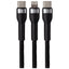 Maplin PRO USB-C to Dual USB-C / Lightning 65W Braided Cable - Black, 1.2m - maplin.co.uk
