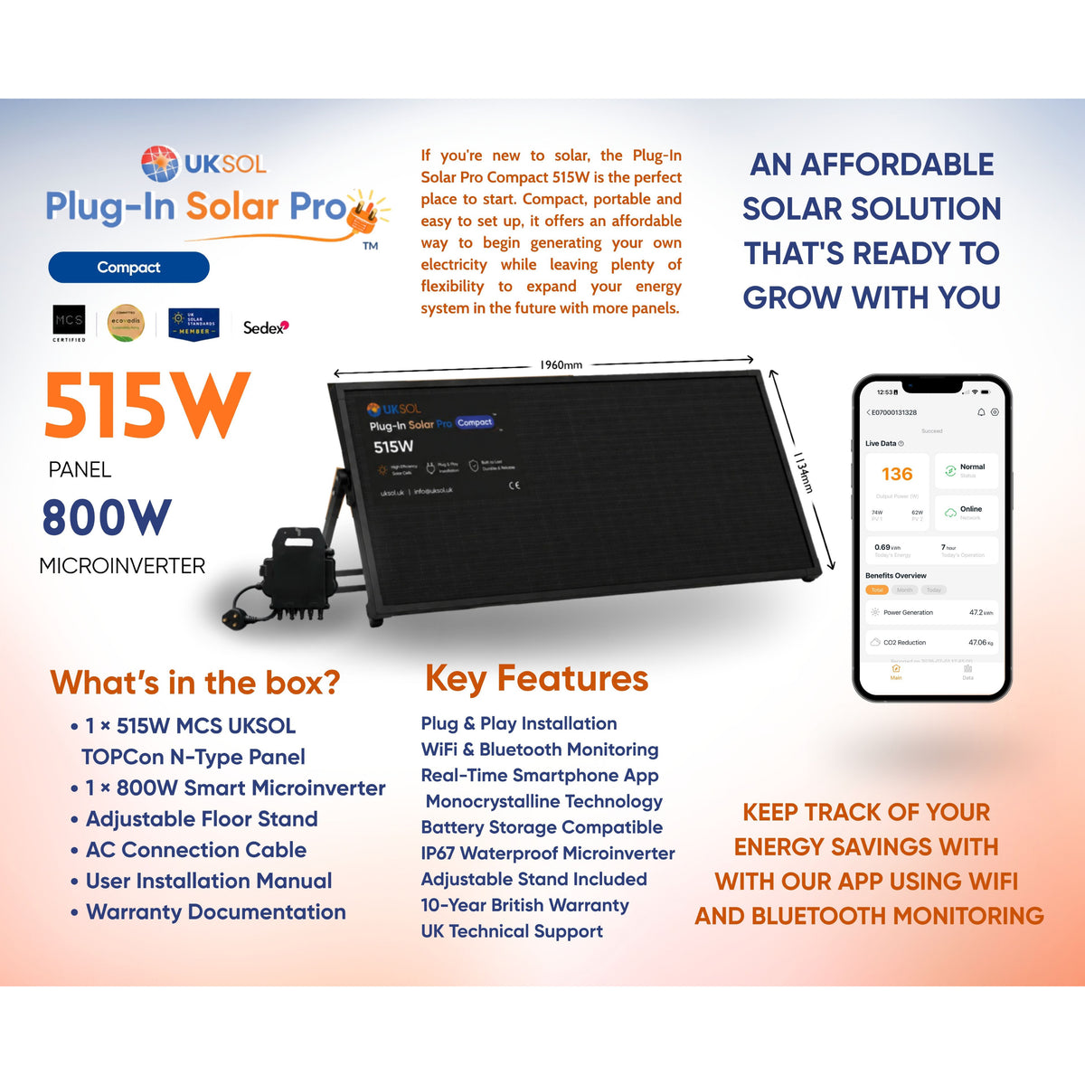 UKSOL Plug-In Solar Pro Compact 515W Hybrid Mount Kit