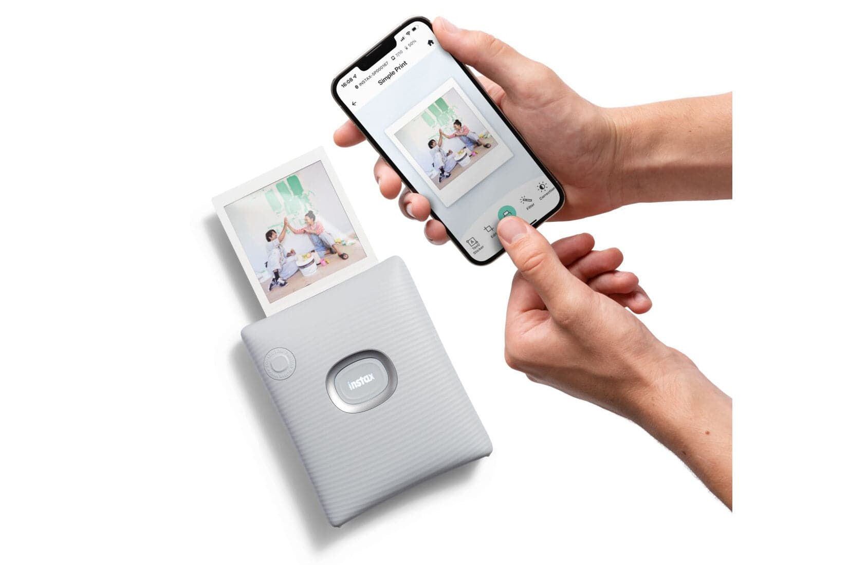 Fujifilm Instax PAL Digital Camera with Square Link Printer Bundle - White