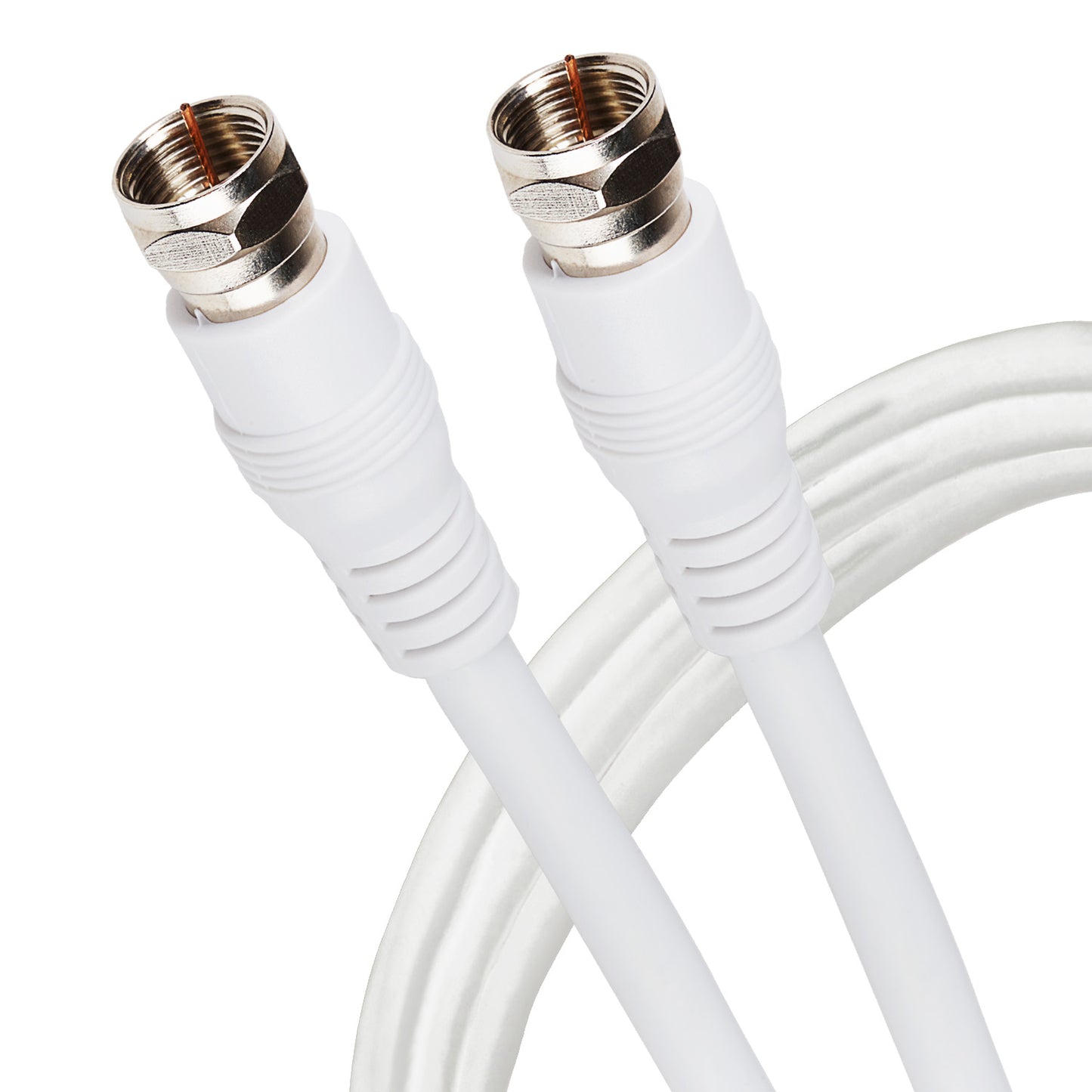 Maplin F Type Male to F Type Male TV Satellite Aerial Coaxial Cable - White - maplin.co.uk