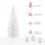 HOMCOM 5ft Artificial Pine Pencil Slim Tall Christmas Tree with Stand - White - maplin.co.uk
