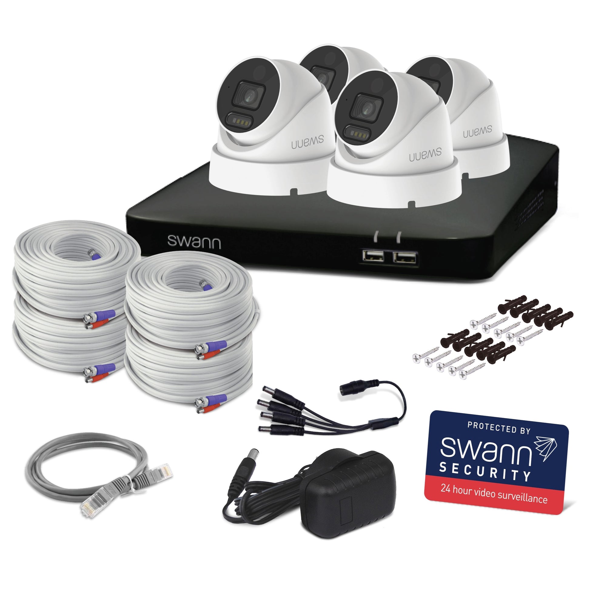 Swann 4K 1TB 8-Channel Wired DVR CCTV Kit with 4 Dome Cameras