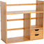 ProperAV Extra Desktop Stationery Desk Organiser with 2 Drawers - Bamboo - maplin.co.uk