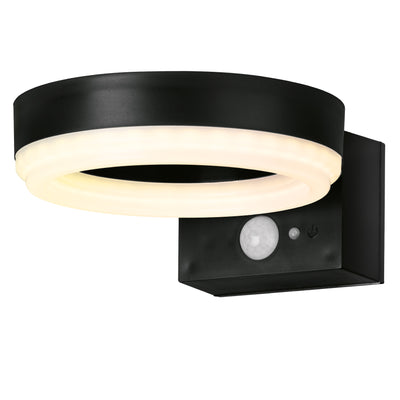 4lite Antheia Solar Sleek IP54 LED Outdoor Wall Light with Built in PIR Motion Sensor Single
