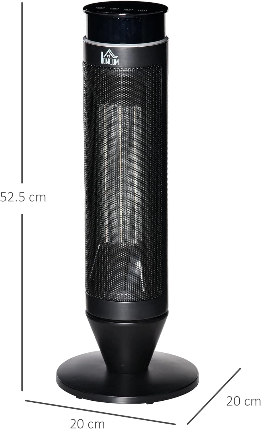 Maplin Plus 42° Oscillation Indoor Ceramic Tower Space Heater with Remote Control & Timer - Black - maplin.co.uk