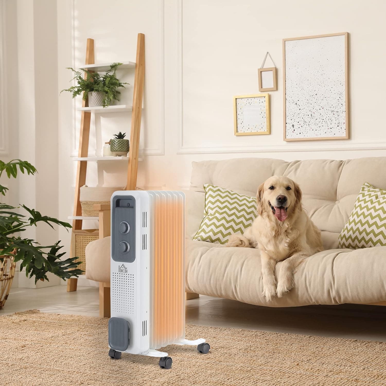 Maplin 7 Fin Portable Oil Filled Radiator with Three Heat Settings - White - maplin.co.uk