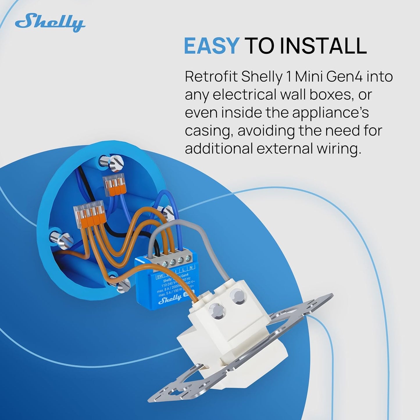 Shelly 1 Mini Gen4 WiFi/Zigbee-Operated 8A Relay Switch