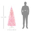 HOMCOM 5ft LED Pencil Slim Artificial Christmas Tree with Realistic Branches - Pink - maplin.co.uk