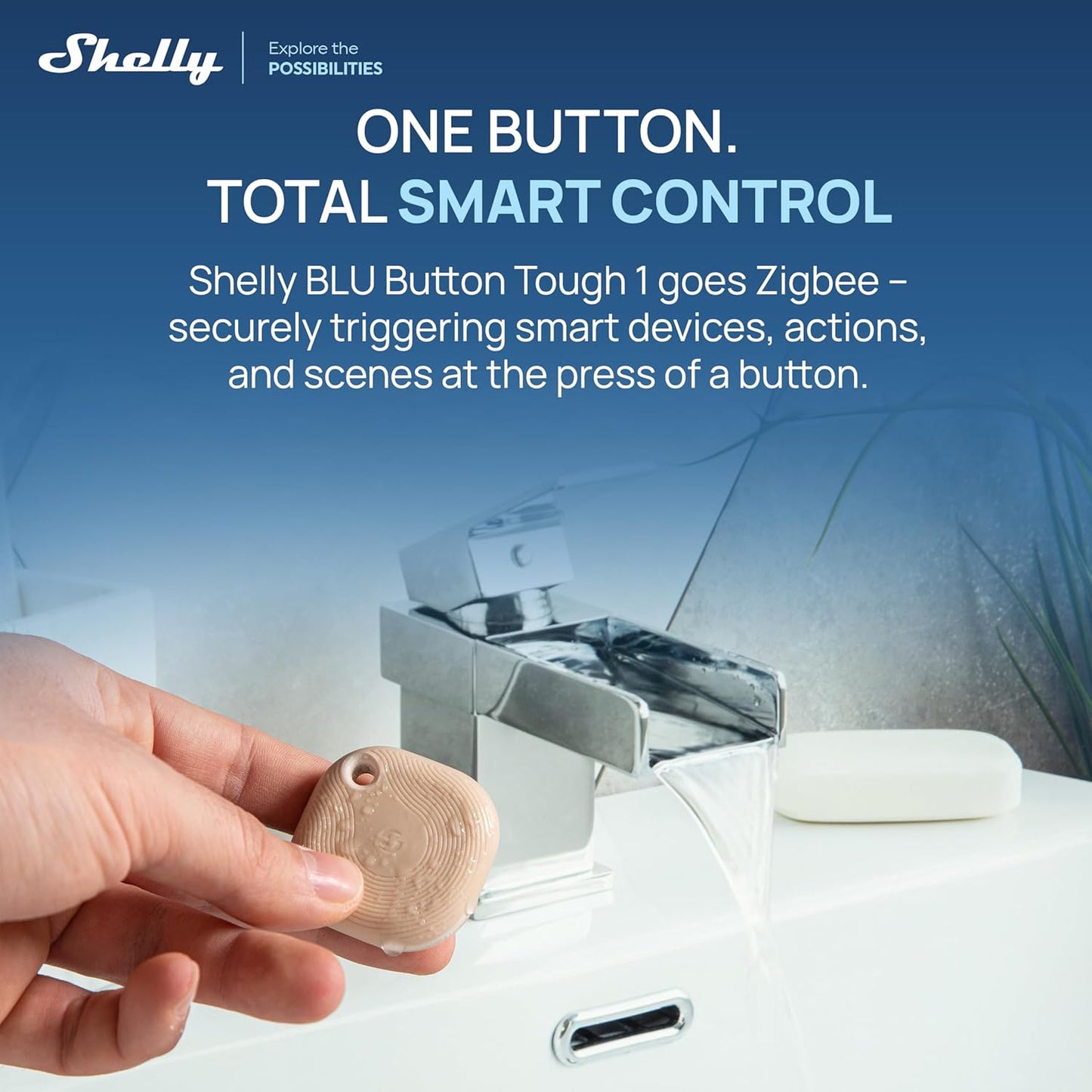 Shelly BLU Button 1 Tough ZB Bluetooth & Zigbee Smart Button