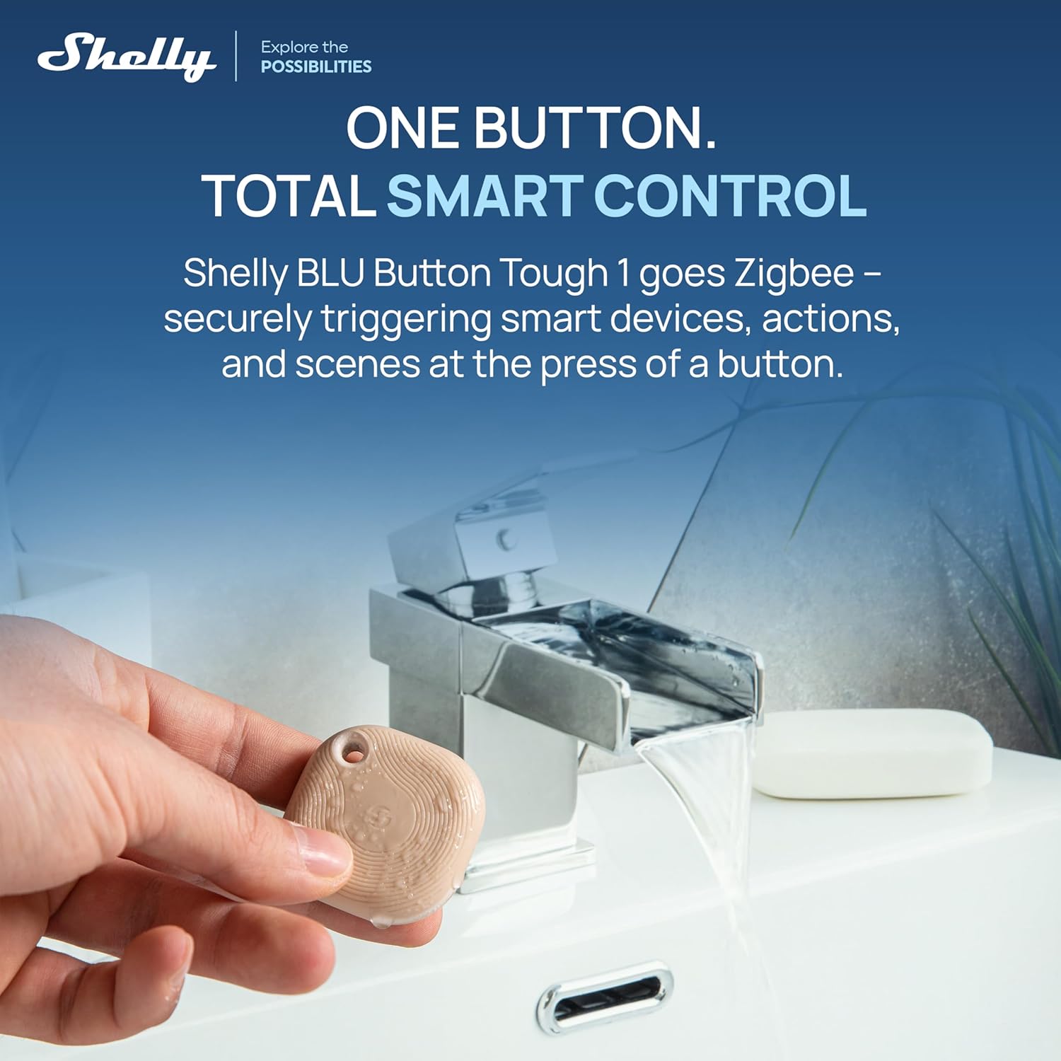 Shelly BLU Button 1 Tough ZB Bluetooth & Zigbee Smart Button