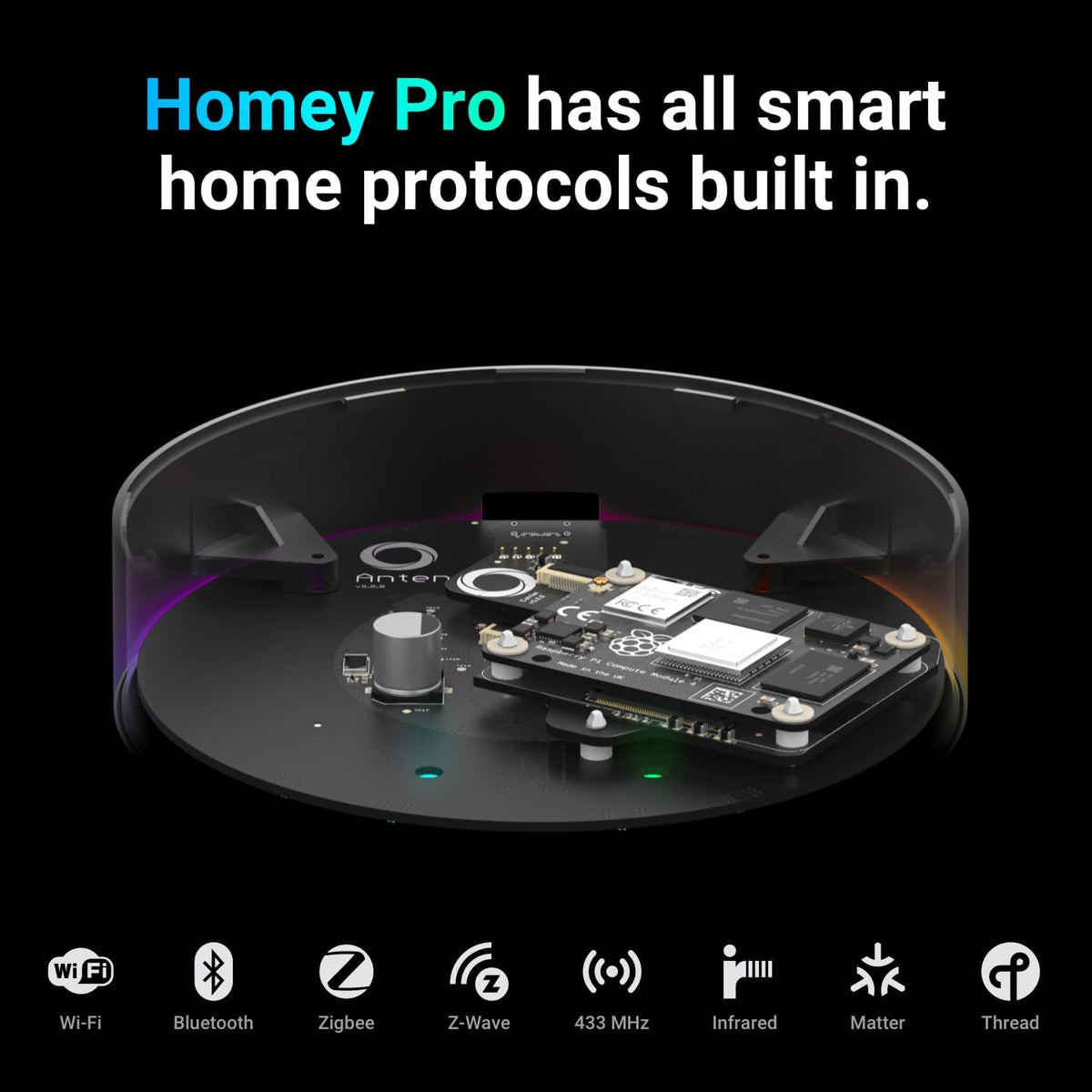 Homey Pro WiFi & Bluetooth Smart-Home Hub (2026 Version)