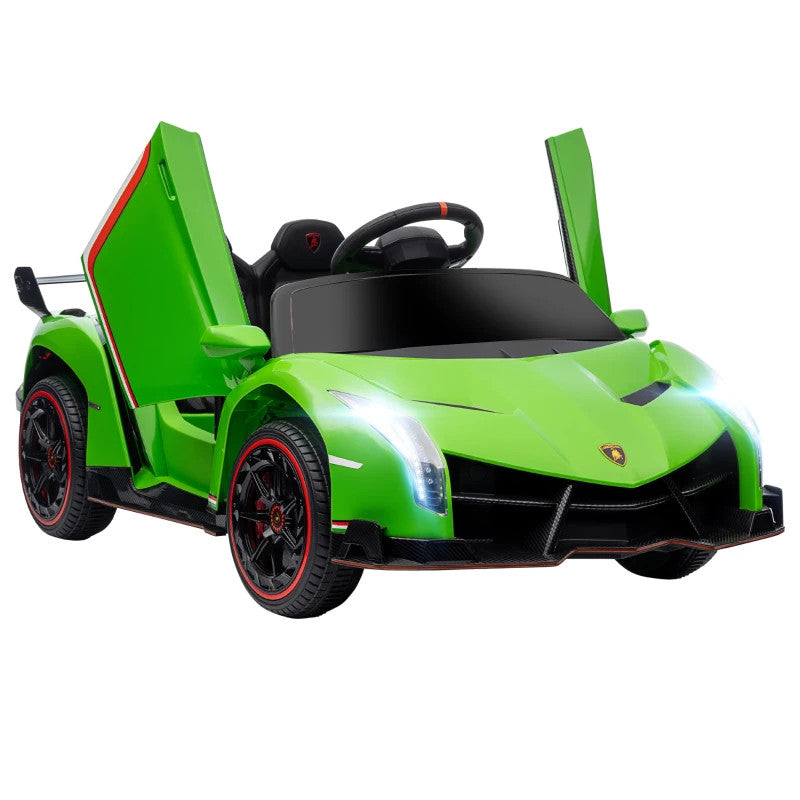 HOMCOM Licensed Lamborghini Veneno 12V Electric Ride On Car with Portable Battery, Remote, Music & Horn - maplin.co.uk