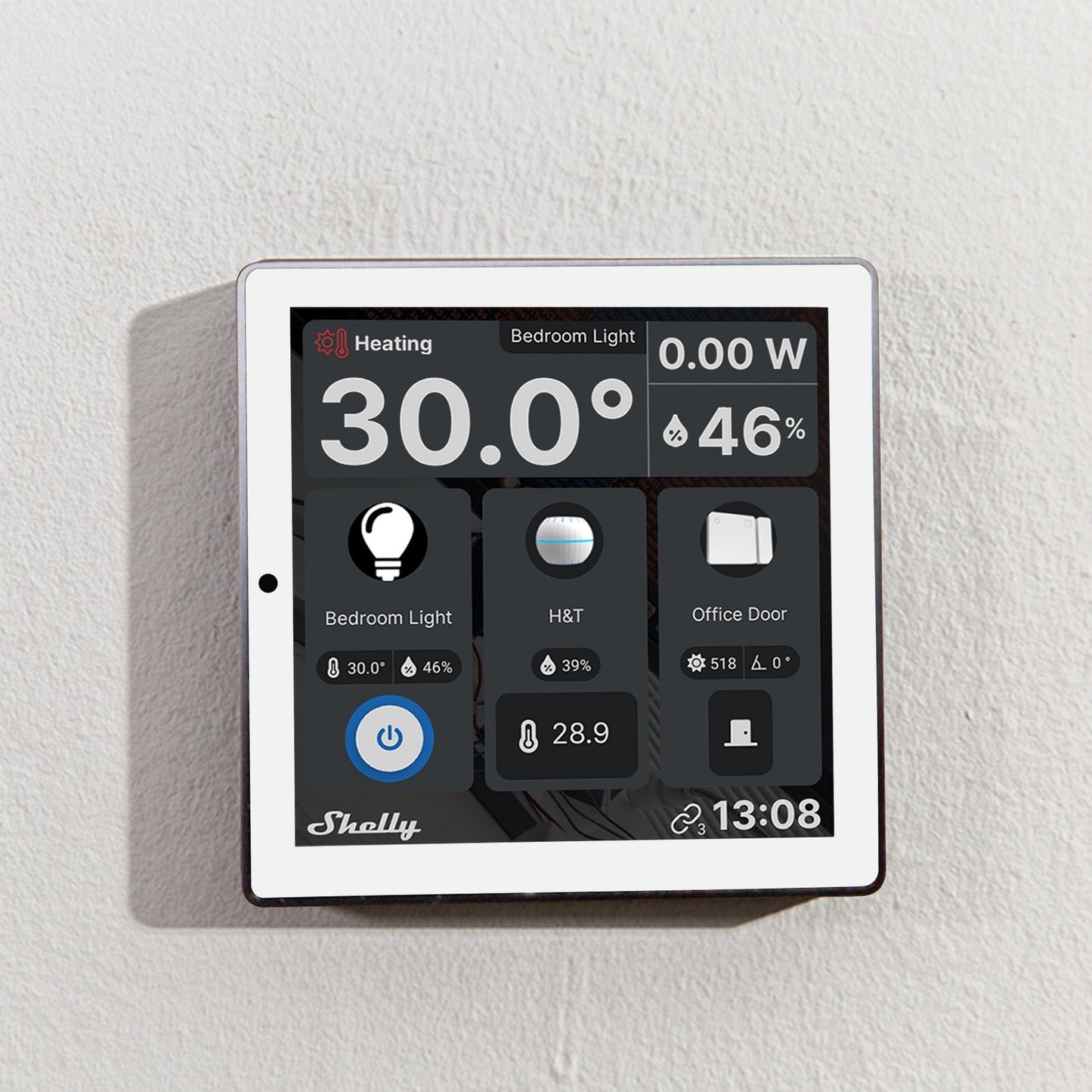 Shelly Wall Display with BLU H&T Temperature & Humidity Sensor