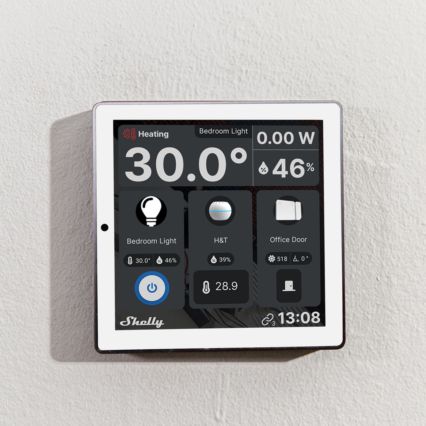 Shelly Wall Display with BLU H&T Temperature & Humidity Sensor