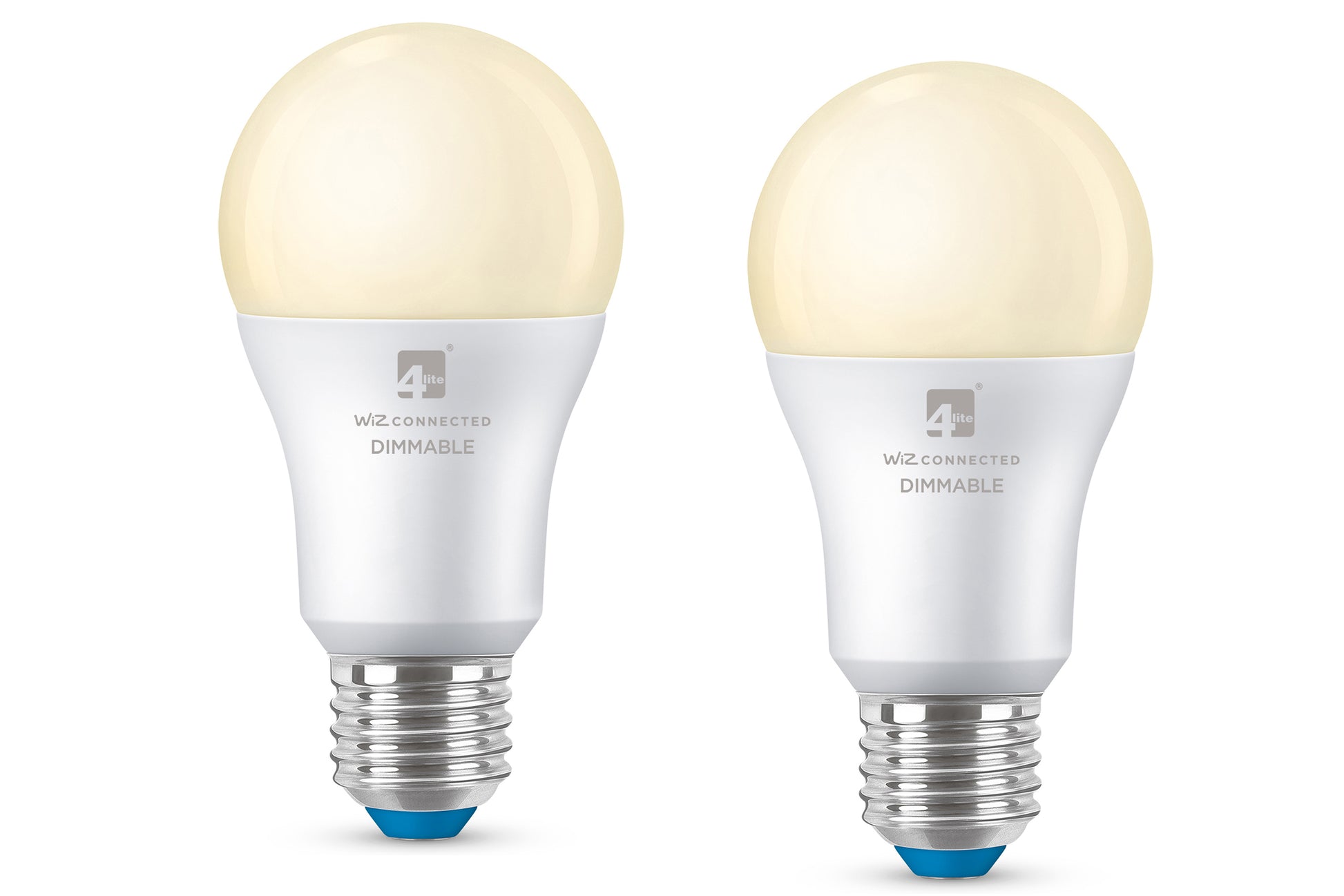 4lite WiZ Connected A60 Warm White WiFi LED Smart Bulb - E27 Large Screw Pack of 2