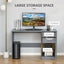 ProperAV Extra High Gloss Office Desk with Drawers & Storage Cabinet - Grey