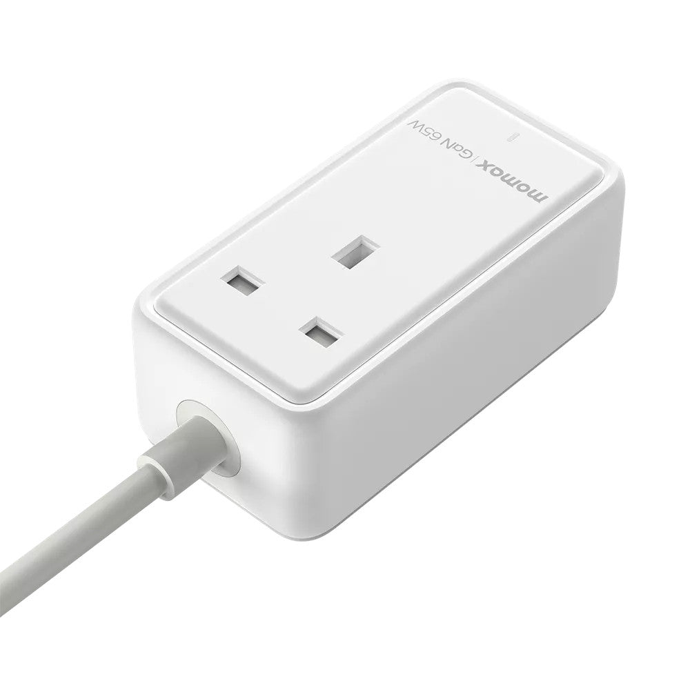 MOMAX OnePlug 65W GaN Extension Plug Socket Power Strip with 2x USB-C & 2x USB-A - 2m