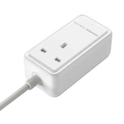 MOMAX OnePlug 65W GaN Extension Plug Socket Power Strip with 2x USB-C & 2x USB-A - 2m