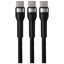 Maplin PRO 2-in-1 USB-C to USB-C 65W / USB-C 12W Braided Charging Cable - Black - maplin.co.uk