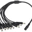 Maplin 8 Way Power Splitter Cable DC 1x Female 8x Male 5.5 x 2.1mm Plug for CCTV - Black - maplin.co.uk