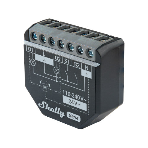 Shelly 2PM Gen4 WiFi/Zigbee-Operated Dual Relay Switch with Power Monitoring & Cover (Roller) Control Single