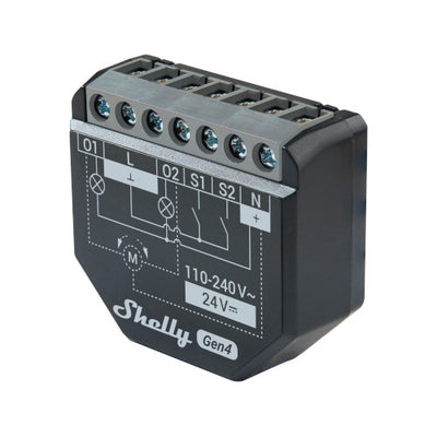 Shelly 2PM Gen4 WiFi/Zigbee-Operated Dual Relay Switch with Power Monitoring & Cover (Roller) Control Single