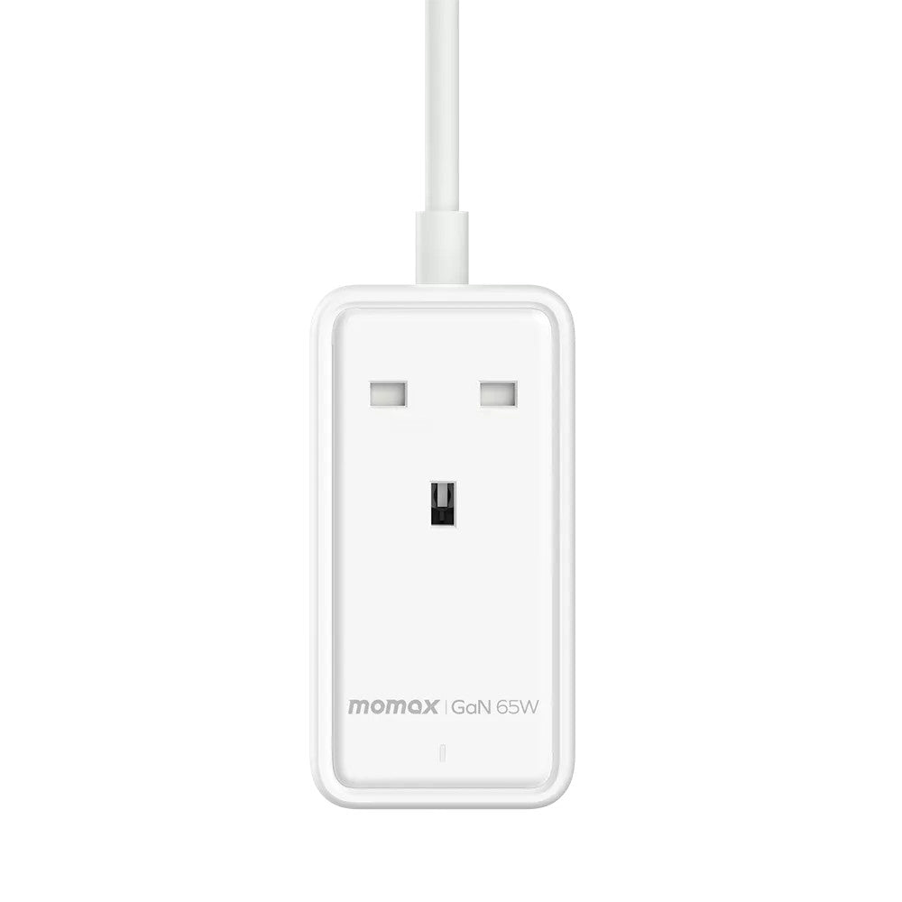 MOMAX OnePlug 65W GaN Extension Plug Socket Power Strip with 2x USB-C & 2x USB-A - 2m