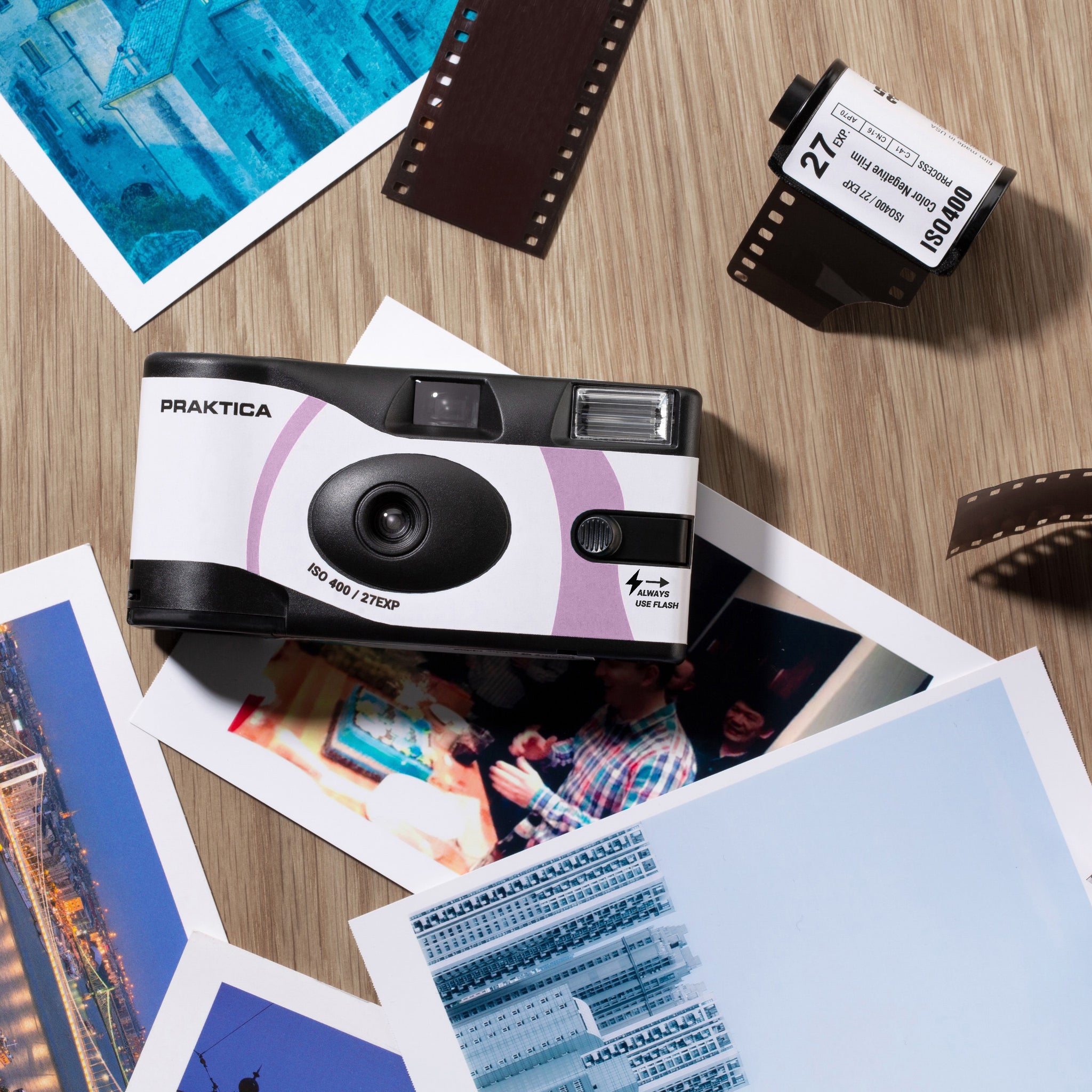 Praktica Single Use Disposable Colour Film Camera with Flash - Pink