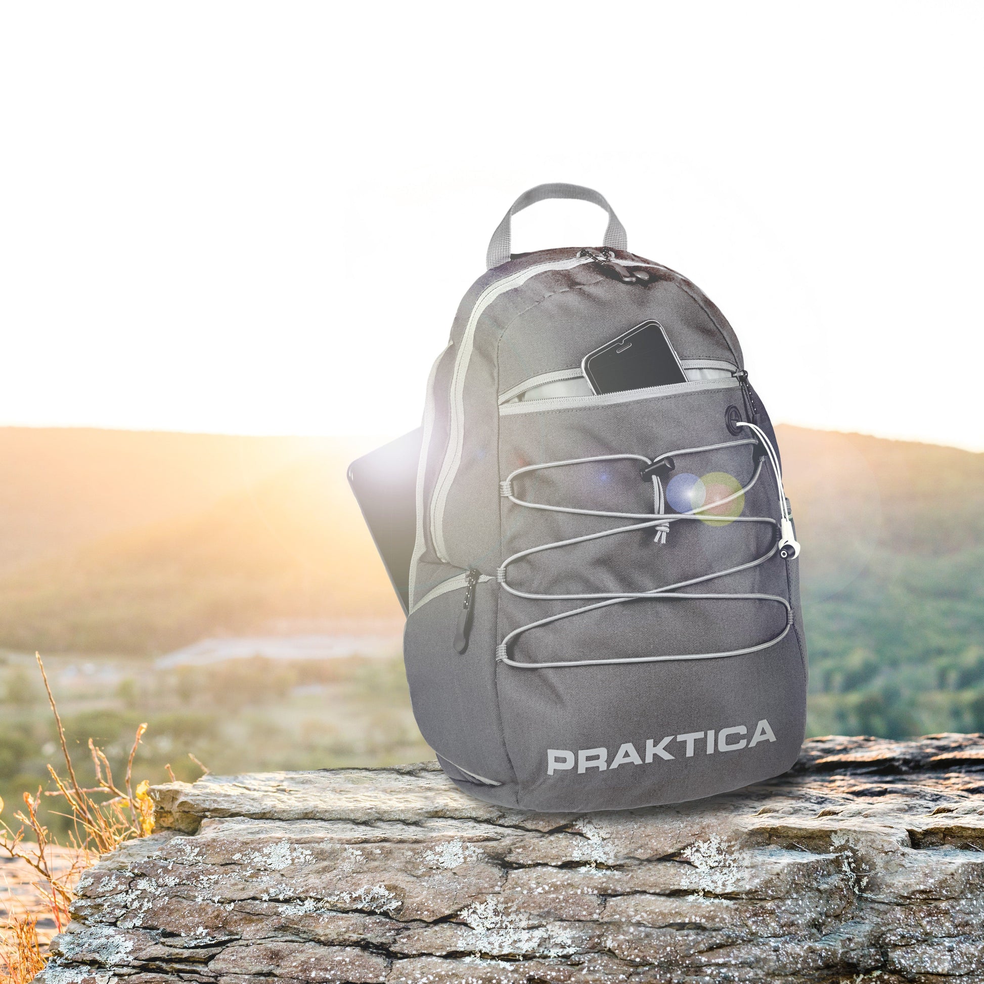 PRAKTICA All Weather Day 12L Backpack with Rain Cover & Binocular Pocket - Grey - maplin.co.uk