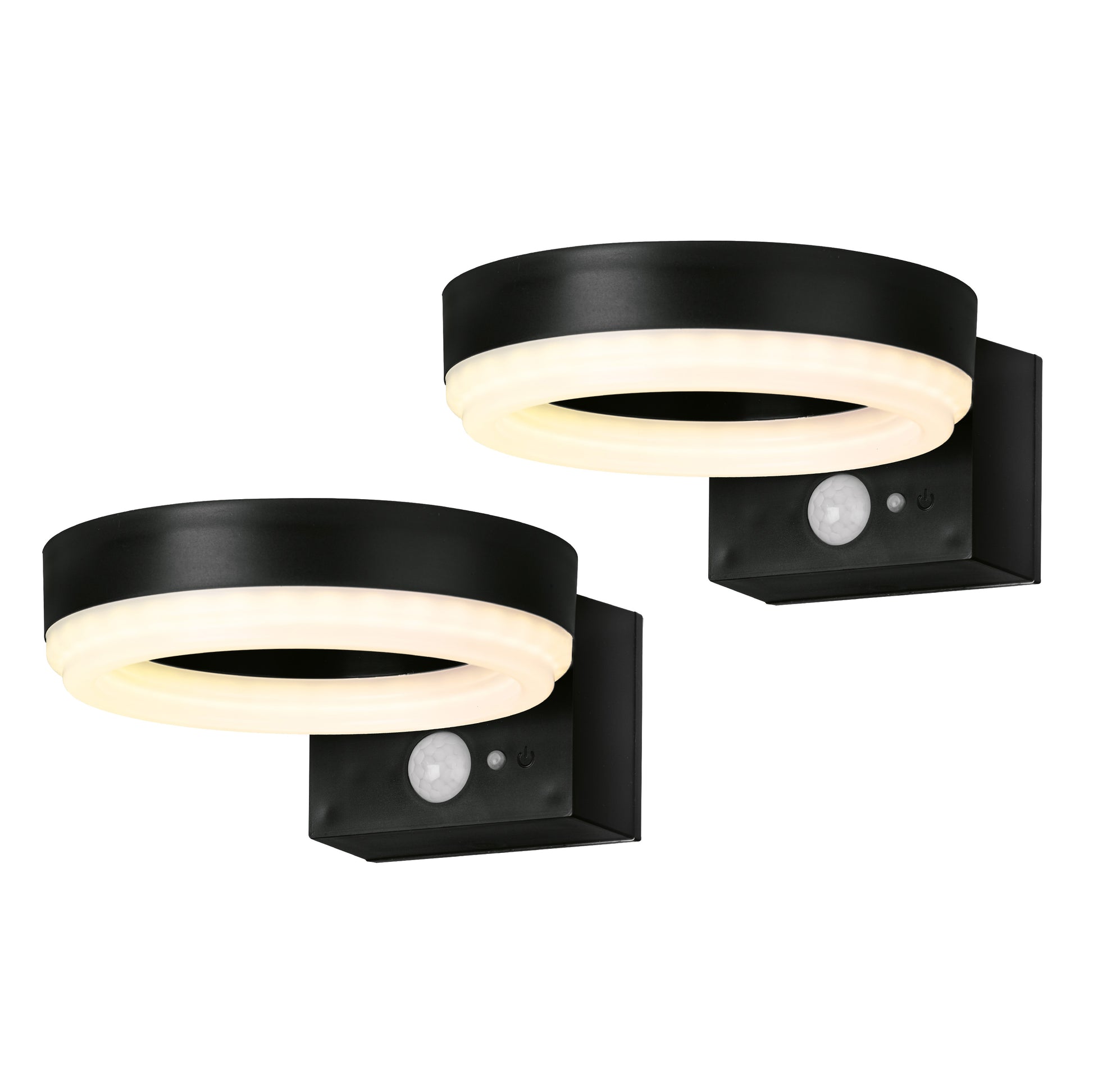 4lite Antheia Solar Sleek IP54 LED Outdoor Wall Light with Built in PIR Motion Sensor Pack of 2