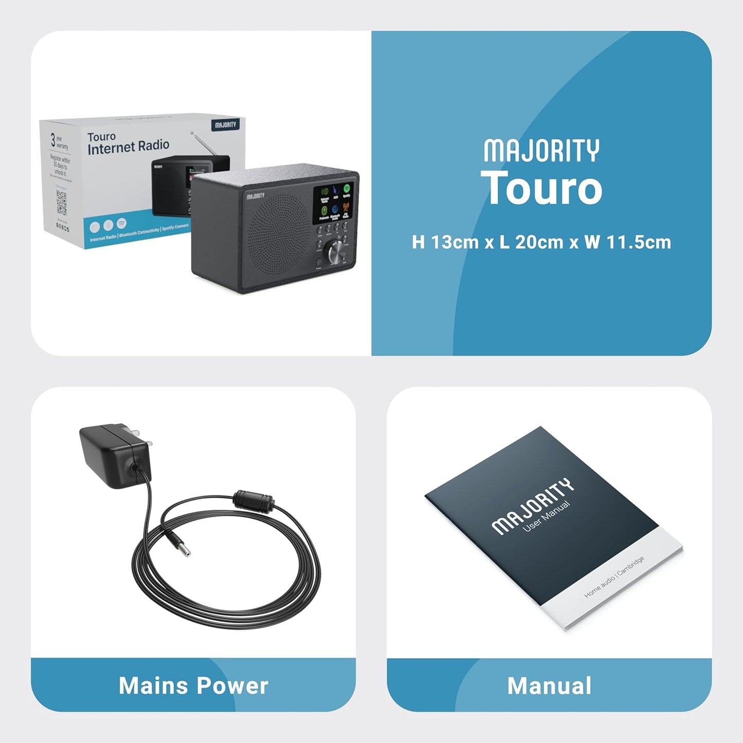 Majority Touro Bluetooth Internet & DAB+ Radio