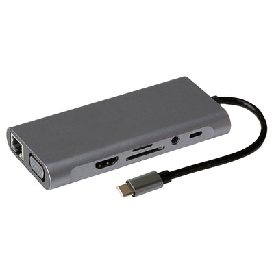 Maplin USB-C Multiport Hub 4x USB-A, HDMI, RJ45, USB-C PD, VGA, SD Card Reader