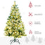 HOMCOM 4.5ft LED Snow Flocked Artificial Christmas Tree with Steel Base - maplin.co.uk