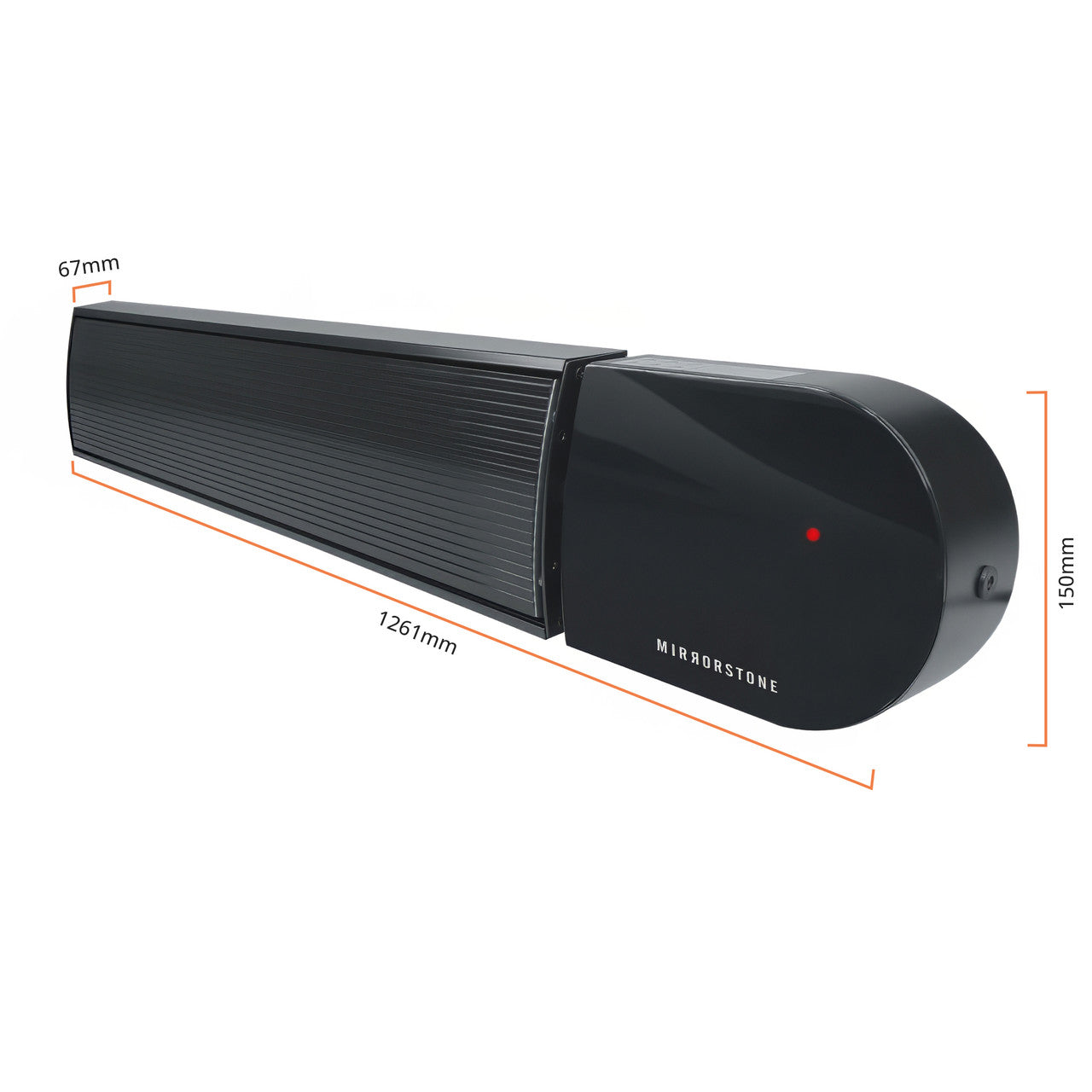 Mirrorstone Ionis 1.8kW Remote Controllable Wi-Fi Infrared Bar Heater