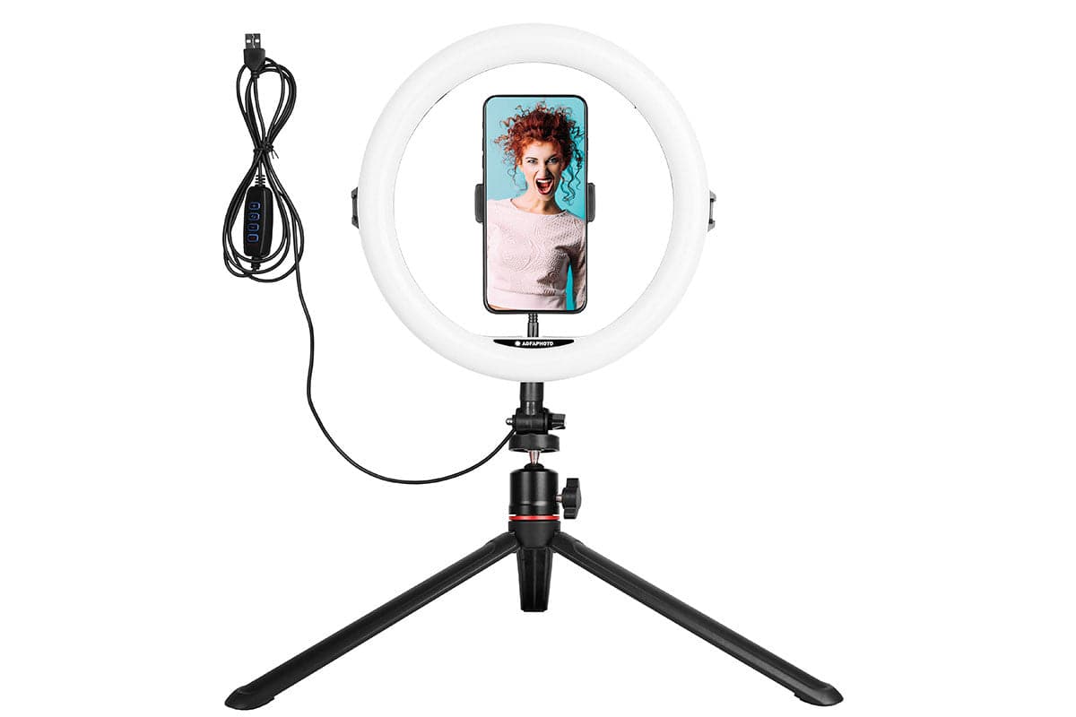 Agfaphoto 11" Bluetooth LED Desktop Ring Light for Smartphones