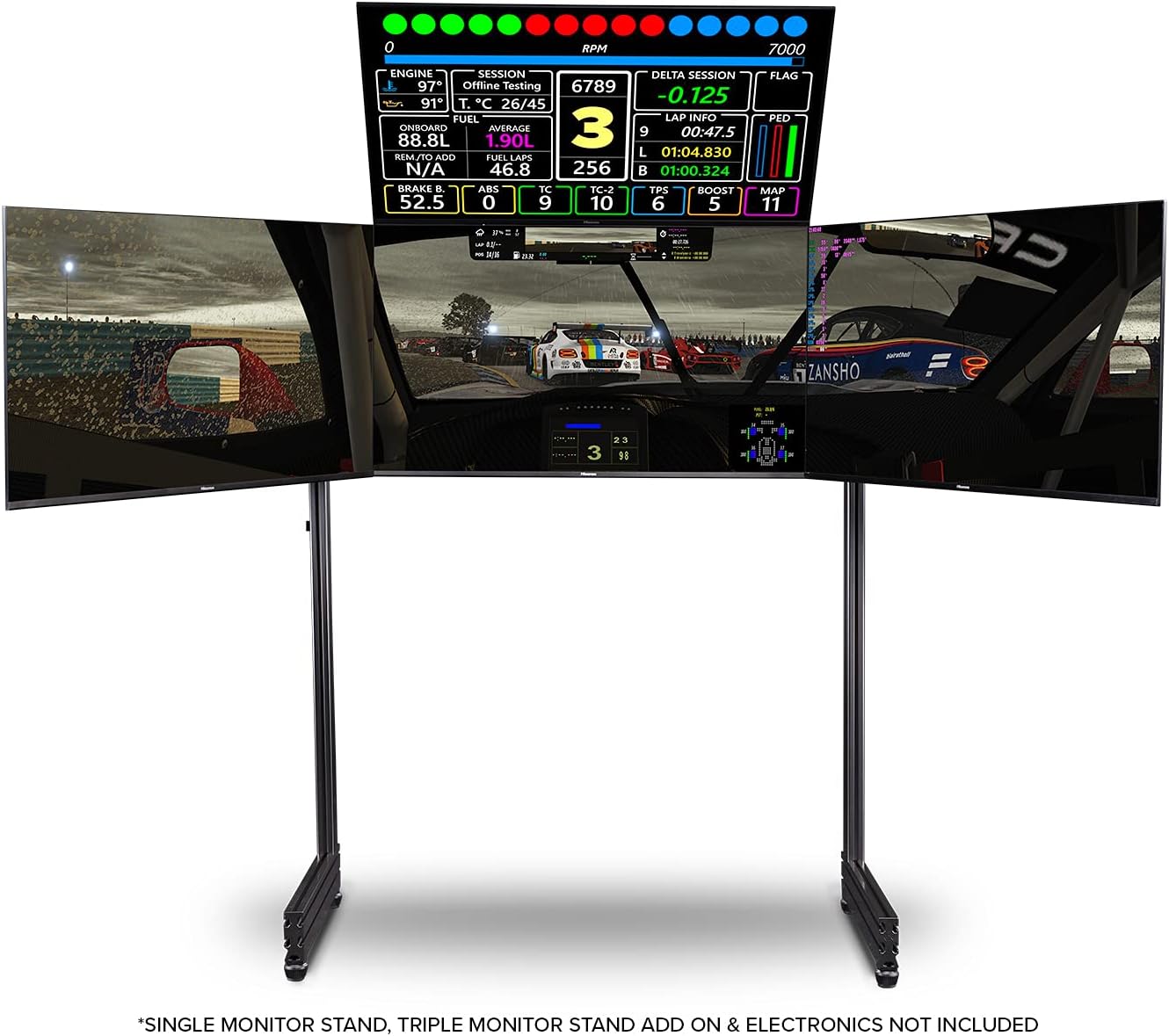 Next Level Racing Elite Freestanding Overhead / Quad Monitor Stand Add-On - Carbon Grey - maplin.co.uk