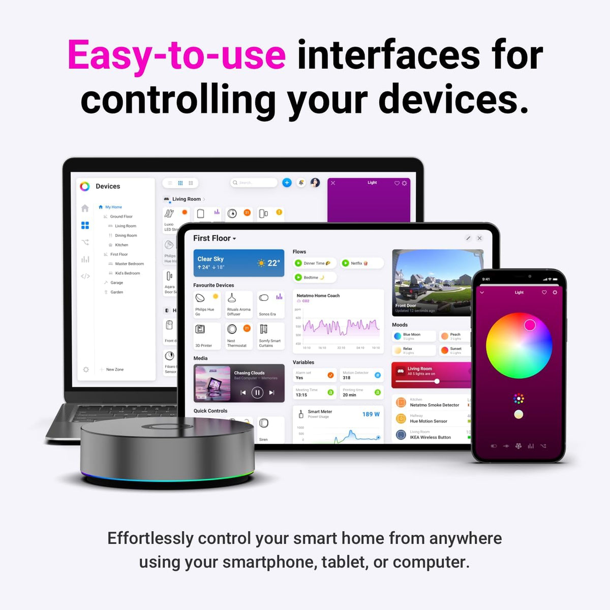Homey Pro WiFi & Bluetooth Smart-Home Hub (2026 Version)
