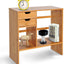 ProperAV Extra Desktop Stationery Desk Organiser with 2 Drawers - Bamboo