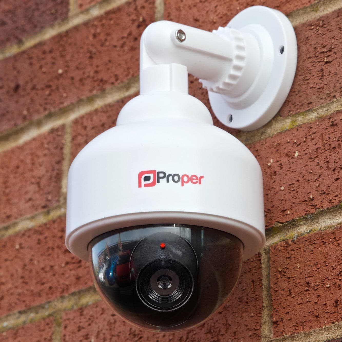 ProperAV Imitation Security Speed Dome Camera with Flashing Light - White - maplin.co.uk