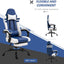 Maplin Plus PU Leather Reclining Adjustable Gaming Chair with Headrest & Footrest - Blue & White - maplin.co.uk