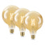 4lite WiZ Connected G125 Globe Filament Amber WiFi LED Smart Bulb - E27 Large Screw Pack of 3