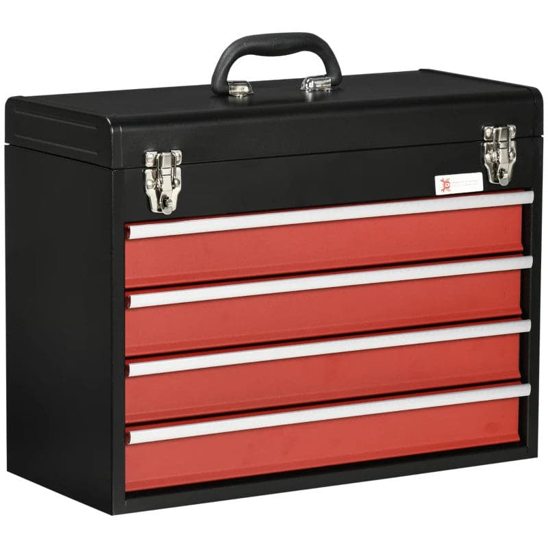 Maplin Plus 510mm x 220mm x 395mm Portable 4 Drawer Lockable Metal Tool Box - maplin.co.uk