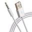 Maplin USB-A to 3.5mm Aux Stereo 3 Pole TRRS Jack Plug Cable - White, 1.2m