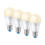 4lite WiZ Connected A60 Warm White WiFi LED Smart Bulb - E27 Large Screw Pack of 4