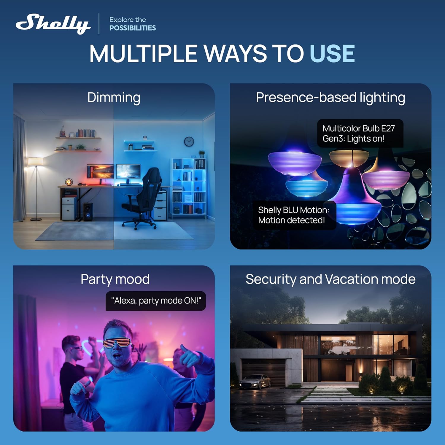 Shelly Duo E27 Gen3 RGBW WiFi & Bluetooth Smart Bulb