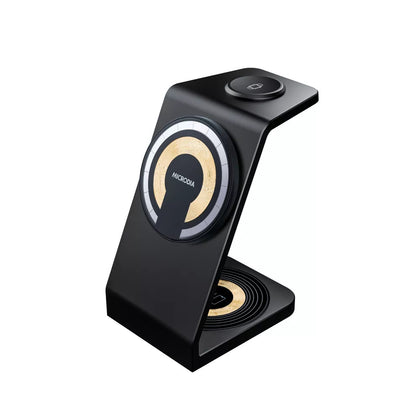Microdia SNAPStation Aluminaire 23W 3-in-1 MagSafe Magnetic Wireless Charging Station - Black